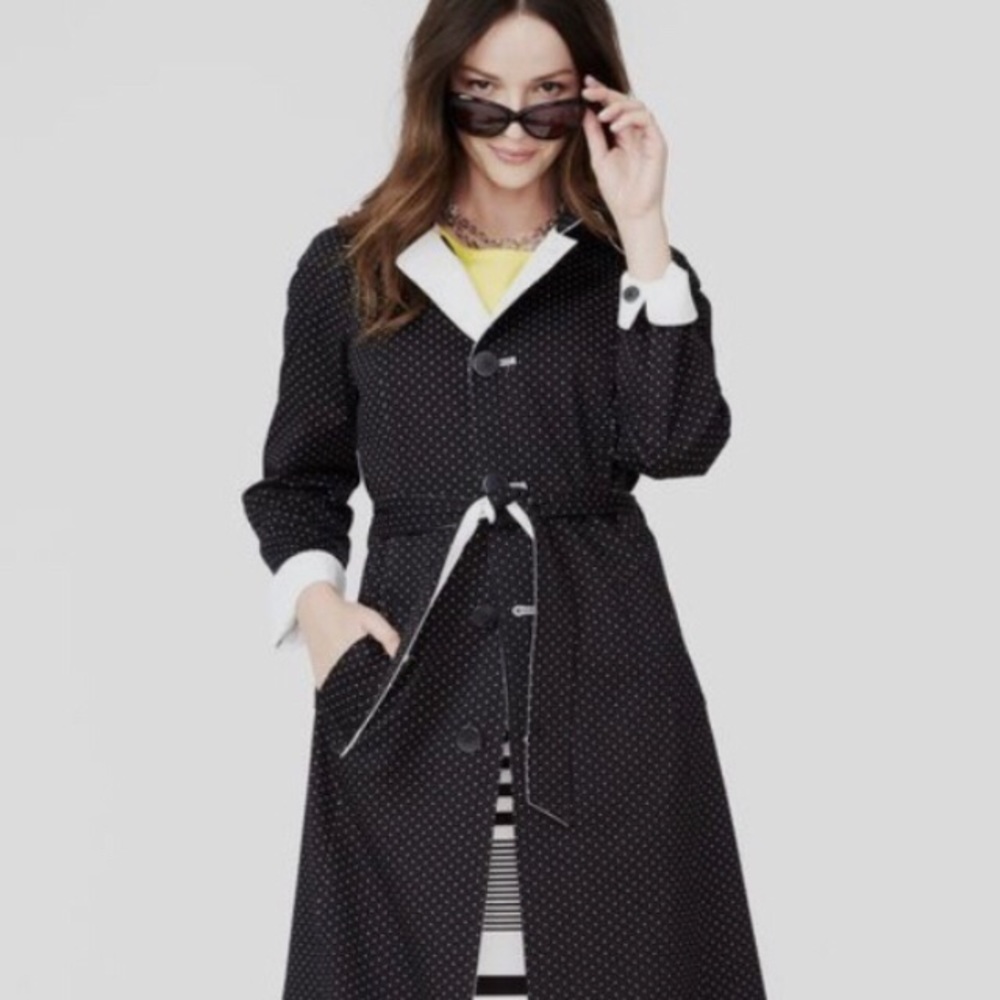 Johnston & Murphy Black & White Reversible Trench